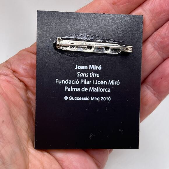 Joan Miro Signed Sans Titre Lucite Art Brooch Pin Artwork Costume Jewelry - Picture 7 of 7